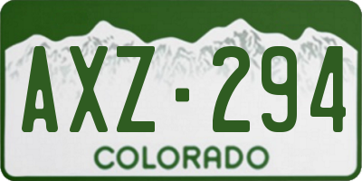 CO license plate AXZ294