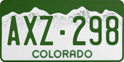 CO license plate AXZ298