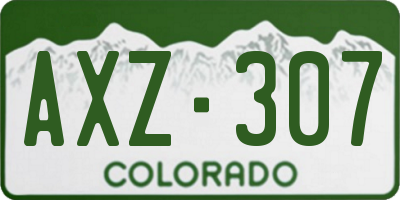 CO license plate AXZ307