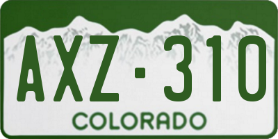CO license plate AXZ310