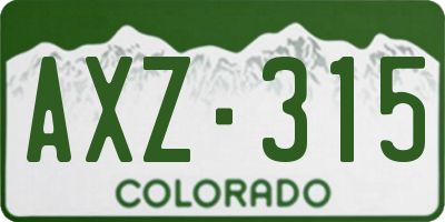 CO license plate AXZ315