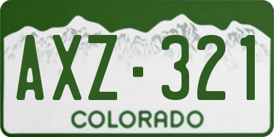 CO license plate AXZ321