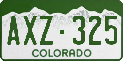 CO license plate AXZ325