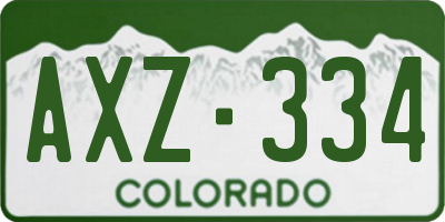 CO license plate AXZ334