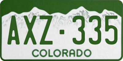 CO license plate AXZ335