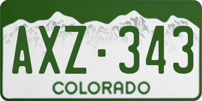 CO license plate AXZ343
