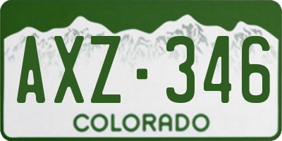 CO license plate AXZ346