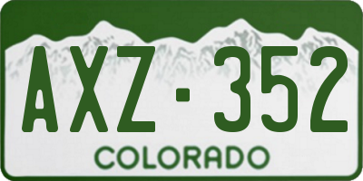 CO license plate AXZ352