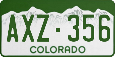 CO license plate AXZ356