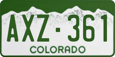 CO license plate AXZ361