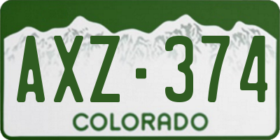 CO license plate AXZ374