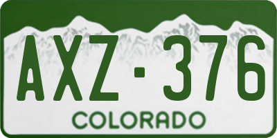 CO license plate AXZ376