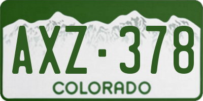 CO license plate AXZ378