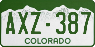 CO license plate AXZ387