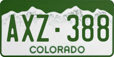 CO license plate AXZ388