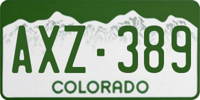 CO license plate AXZ389