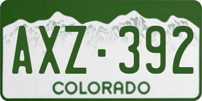 CO license plate AXZ392