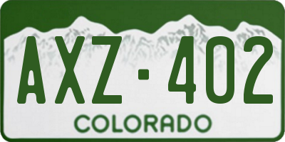 CO license plate AXZ402