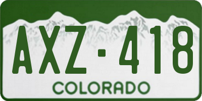 CO license plate AXZ418