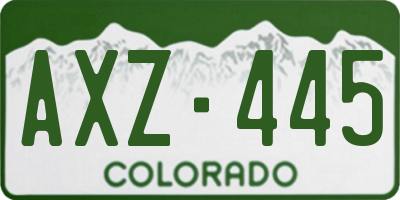 CO license plate AXZ445