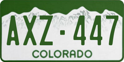 CO license plate AXZ447