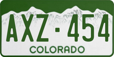 CO license plate AXZ454