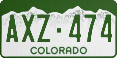 CO license plate AXZ474