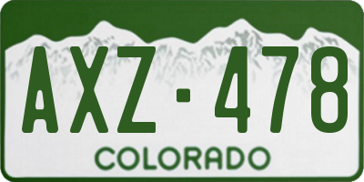 CO license plate AXZ478