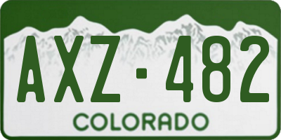 CO license plate AXZ482