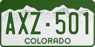 CO license plate AXZ501