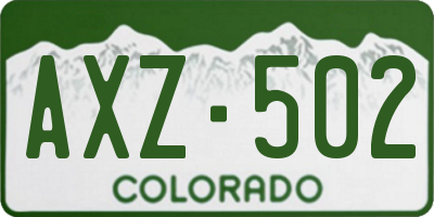 CO license plate AXZ502