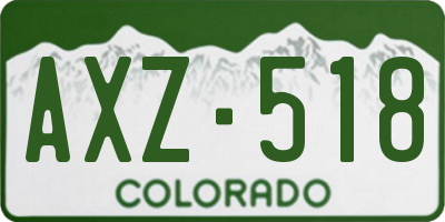 CO license plate AXZ518