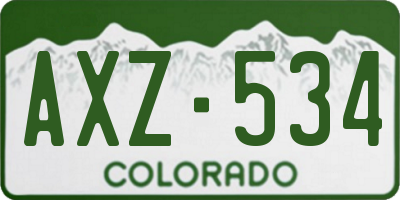 CO license plate AXZ534