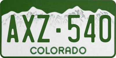 CO license plate AXZ540