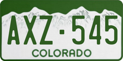 CO license plate AXZ545