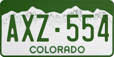 CO license plate AXZ554