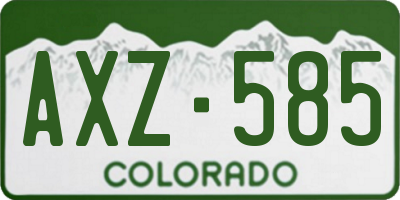 CO license plate AXZ585