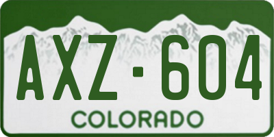 CO license plate AXZ604