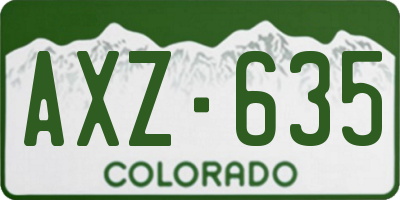 CO license plate AXZ635
