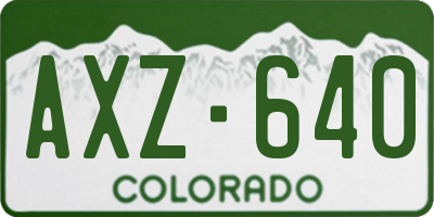 CO license plate AXZ640