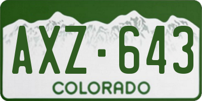 CO license plate AXZ643