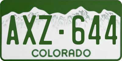 CO license plate AXZ644