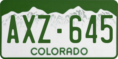 CO license plate AXZ645