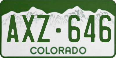 CO license plate AXZ646