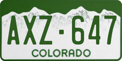 CO license plate AXZ647