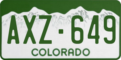CO license plate AXZ649