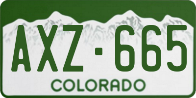 CO license plate AXZ665
