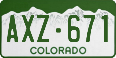 CO license plate AXZ671