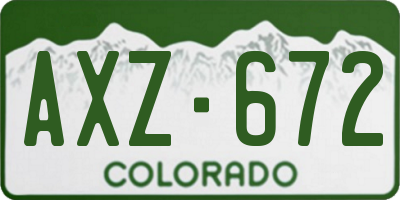 CO license plate AXZ672