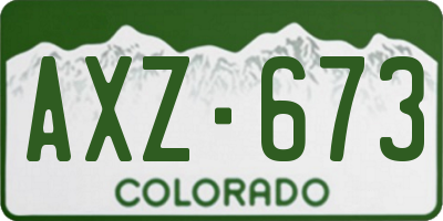 CO license plate AXZ673